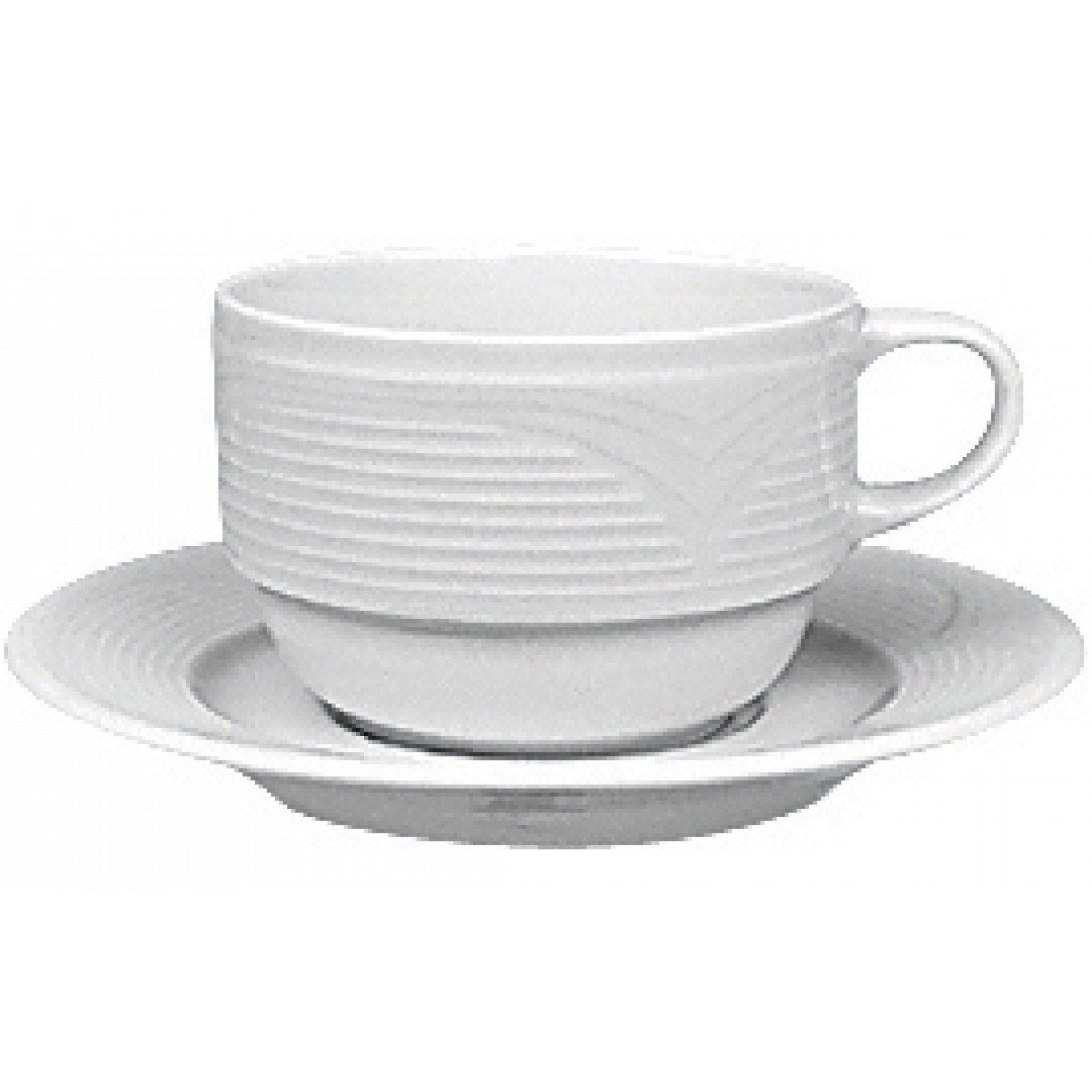 Φλιτζάνι Καφέ Στοιβαζόμενο 23cl-15cm Με Πιατάκι Άσπρο Πορσελάνη Saturn Gural 52.84610