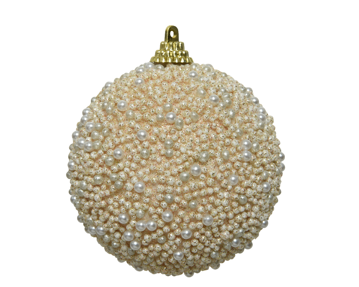 Στολίδι Μπάλα Αφρώδες Pearl Με Mini Μπαλίτσες & Glitter Φ8cm Kaemingk  521326