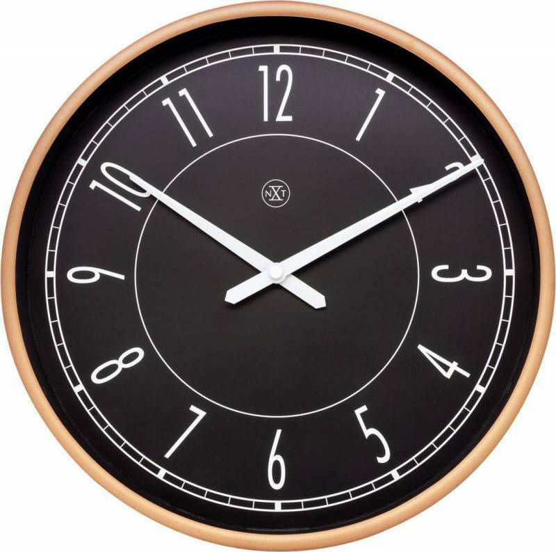 Ρολόι Τοίχου Πλαστικό Μαύρο Φ30cm NexTime 52973310