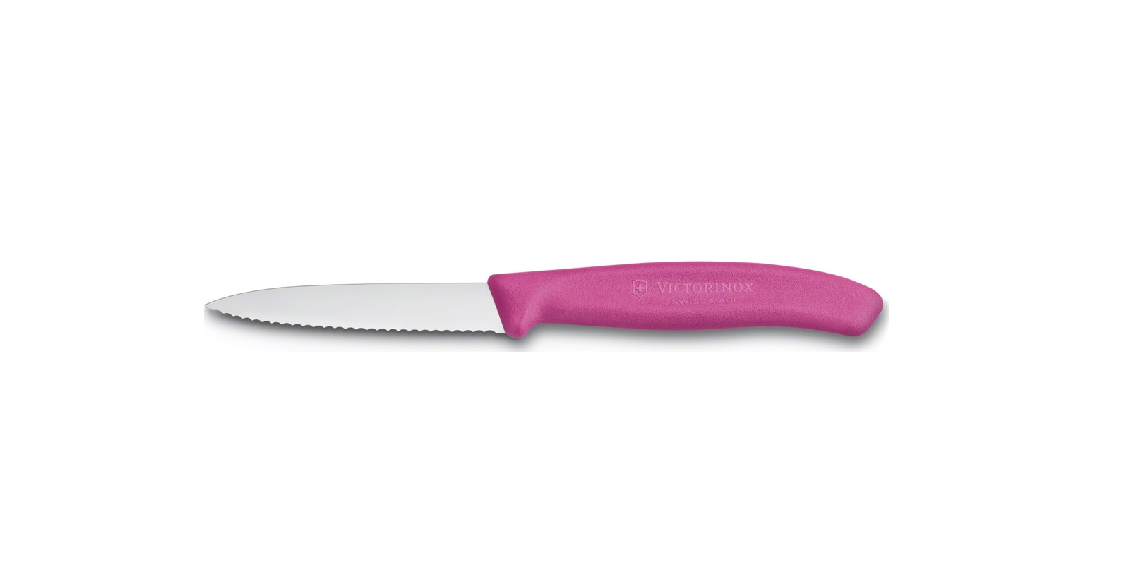 Μαχαίρι Κουζίνας Με Οδοντωτή Λάμα 8εκ. Ροζ Victorinox 6.7636.L115