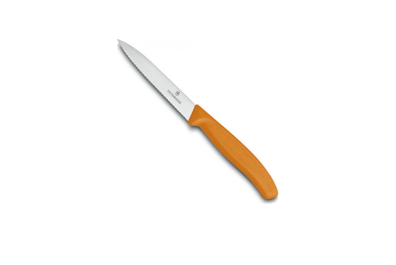 Μαχαίρι Κουζίνας Με Οδοντωτή Λεπίδα 10εκ. Πορτοκαλί Victorinox 6.7736.L9