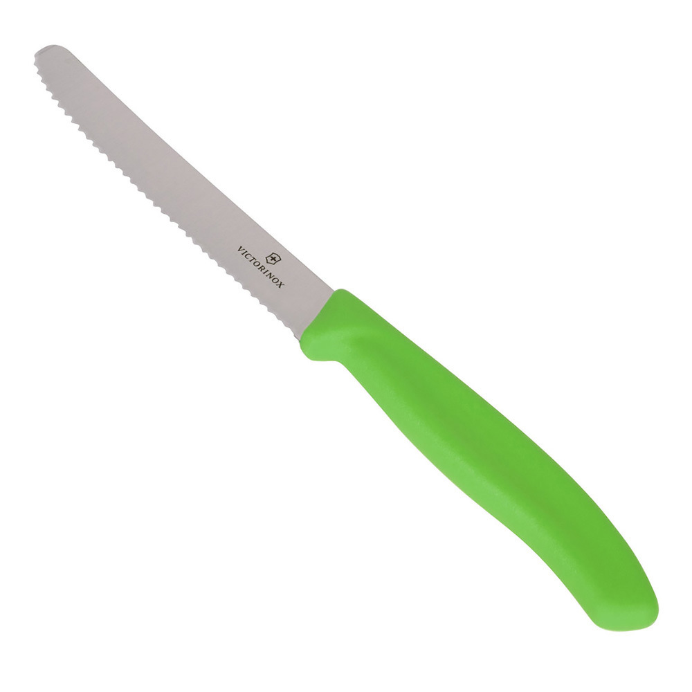 Μαχαίρι κουζίνας 11cm στρογγυλό οδοντωτό Πράσινο Victorinox 6.7836.L114