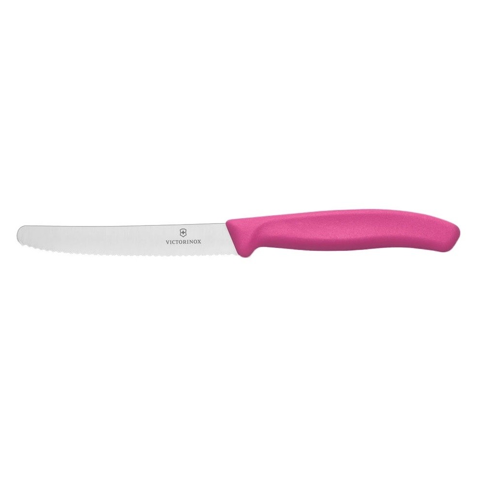 Μαχαίρι κουζίνας 11cm στρογγυλό οδοντωτό Ρόζ Victorinox 6.7836.L115