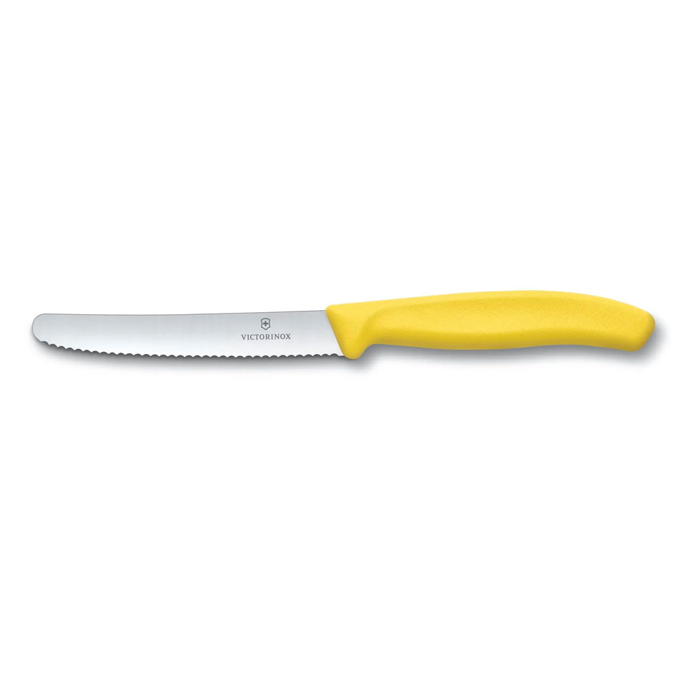 Μαχαίρι κουζίνας 11cm στρογγυλό οδοντωτό Κίτρινο Victorinox 6.7836.L118