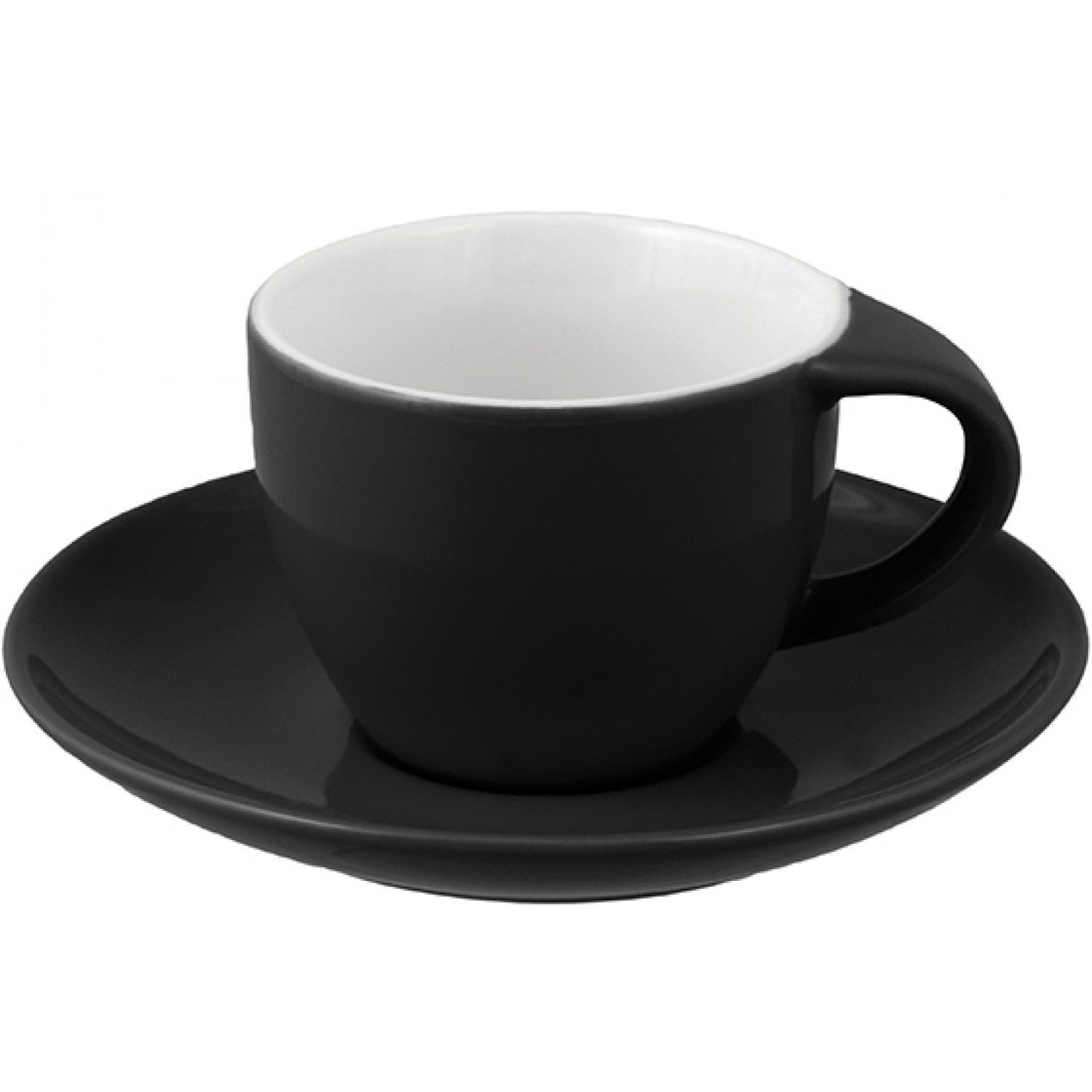 Φλιτζάνι Espresso Με Πιάτο Κεραμικό Μαύρο 8cl PKS 60.40415