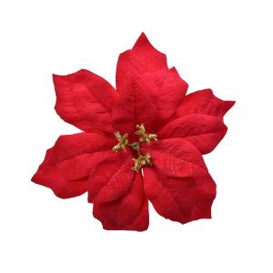 Αλεξανδρινό Λουλούδι Κόκκινο Βελούδινο Σε Κλίπ Πλαστικό 26x26x6cm Kaemingk 629447 - 35363