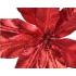 Αλεξανδρινο λουλουδι με γκλιντερ βελουδινο χρωμα κοκκινο 11cmχH.2cm Kaemingk 629510 - 1