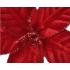 Αλεξανδρινο λουλουδι με γκλιντερ βελουδινο χρωμα κοκκινο 11cmχH.2cm Kaemingk 629510 - 2