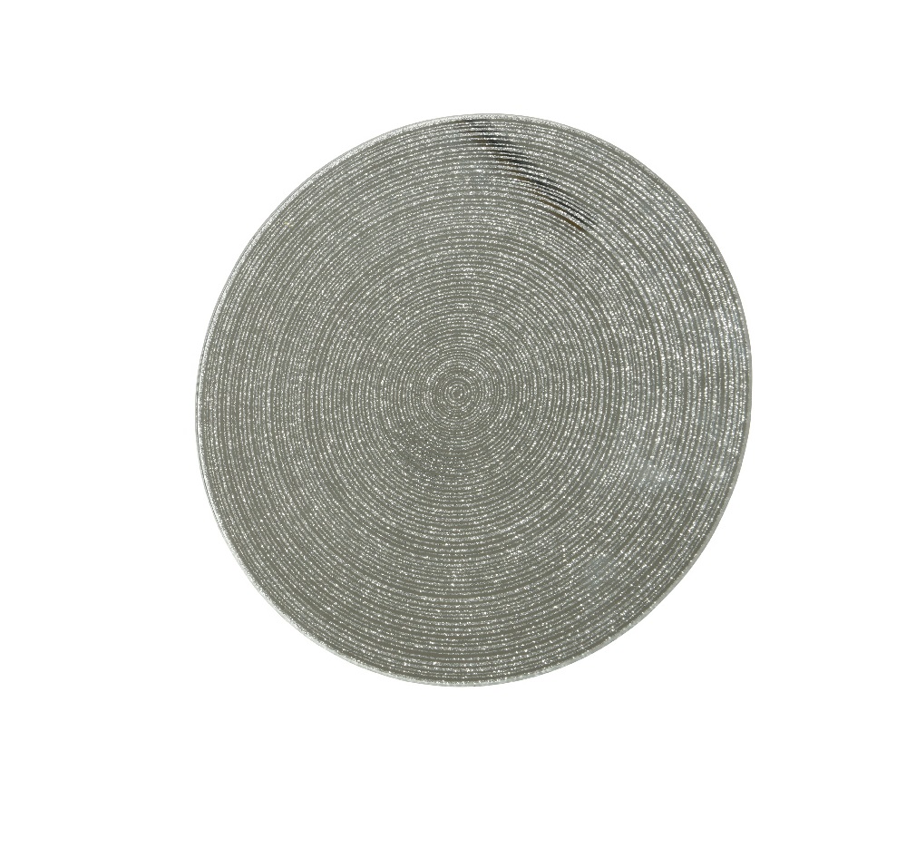 Σουβέρ Στρογγυλό Γυάλινο Καθρέπτη Με Ρίγα Ασημί Φ10x0,3cm Kaemingk 646897-2