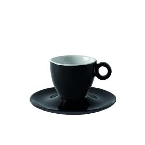 Φλιτζάνι Πορσελάνης Μαύρο Espresso 80ml & Πιατάκι 12cm «Torino» GTSA 66-61080 - 34413