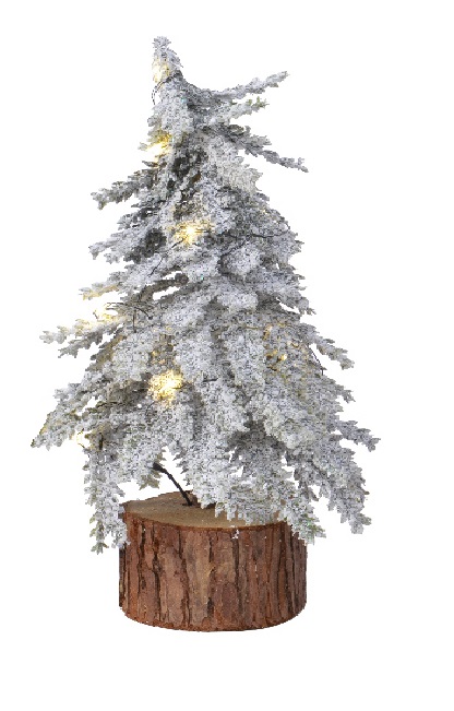 Δέντρο Mini Πάνω Σε Ξύλο Με 15MicroLed Εσωτερικού Χώρου (PVC) Φ15x37cm Kaemingk 680482-2
