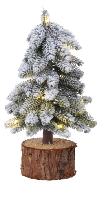 Δέντρο Mini Πάνω Σε Ξύλο Με 15MicroLed Εσωτερικού Χώρου (PVC) Φ15x37cm Kaemingk 680482-3