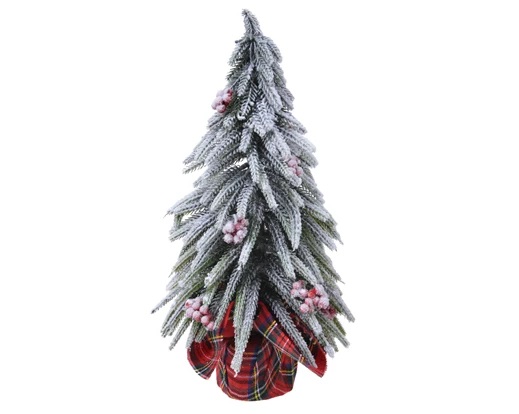 Διακοσμητικο χριστουγ δεντρα χιονισμενα με berries dia12xH.20cm 680508
