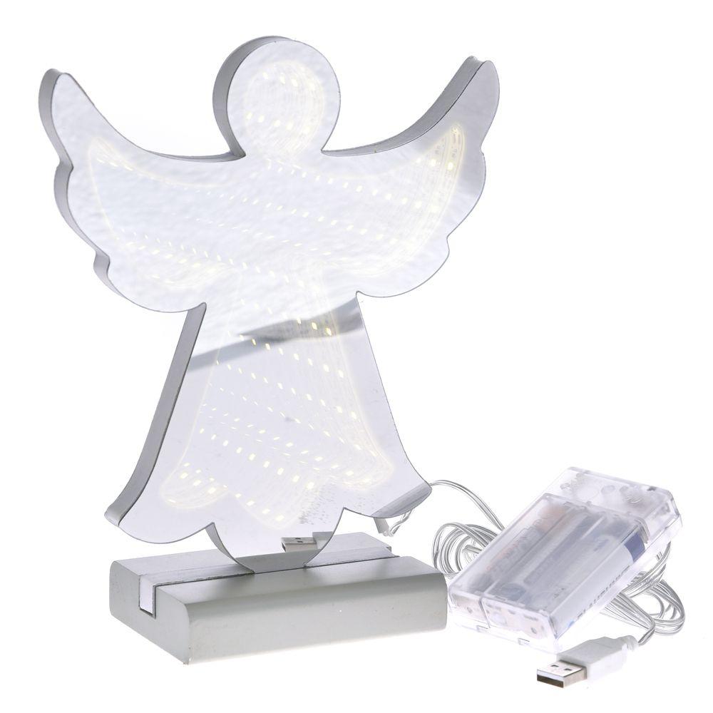 Άγγελος 3D Πάγου Σε Βάση 20cm Μπαταρίας AI Decoration 73067