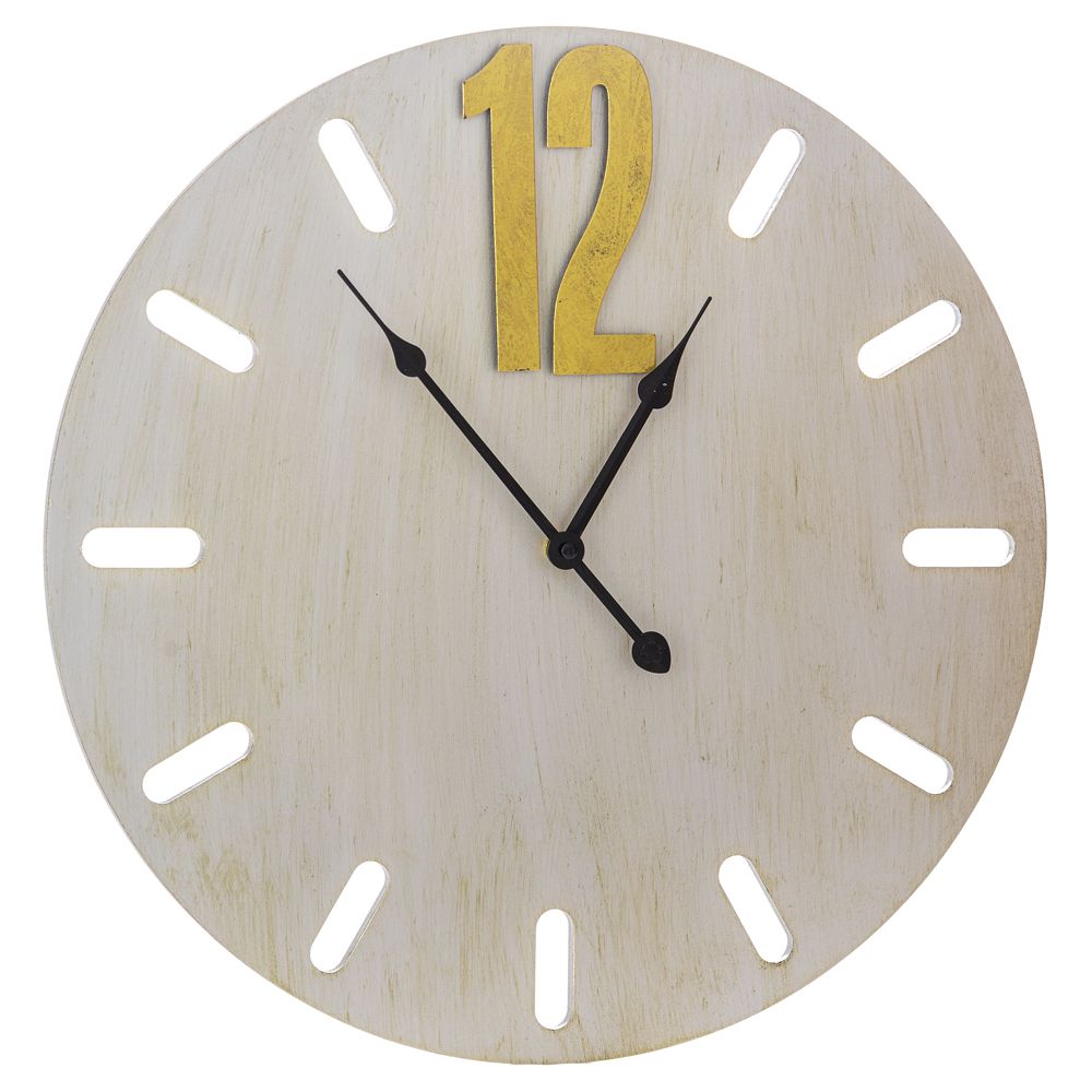 Ρολόι Τοίχου Γκρι Ξύλινο Φ60cm AI Decoration 74015