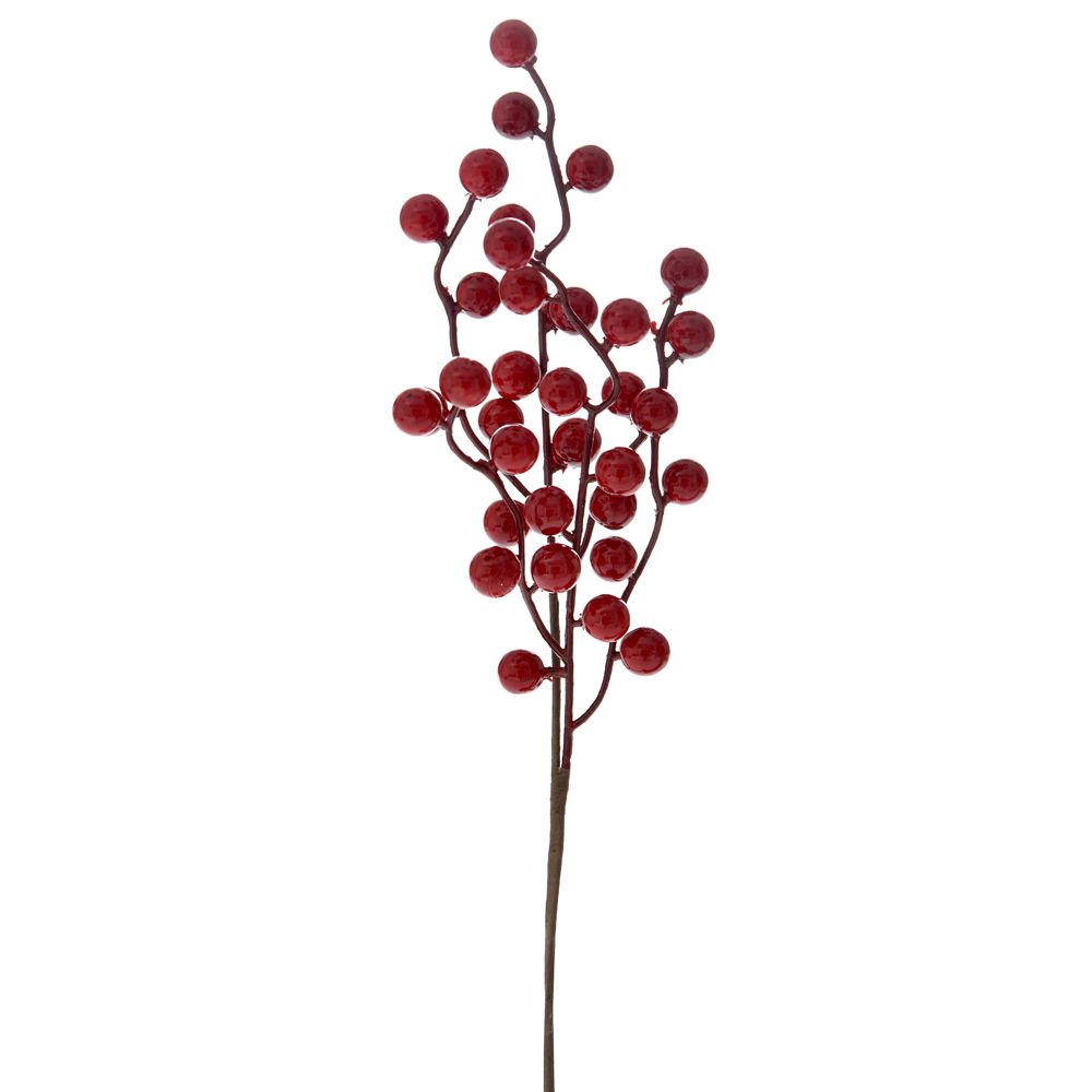 Κλαδί Με Κόκκινο Berry 32cm AI Decoration 75411