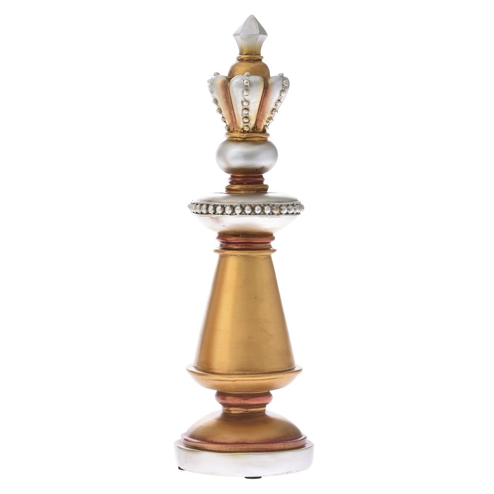 Επιτραπέζιο Διακοσμητικό Πιόνι Σκακιού Βασίλισσα Χρυσή 11x11x33cm AI Decoration 76254