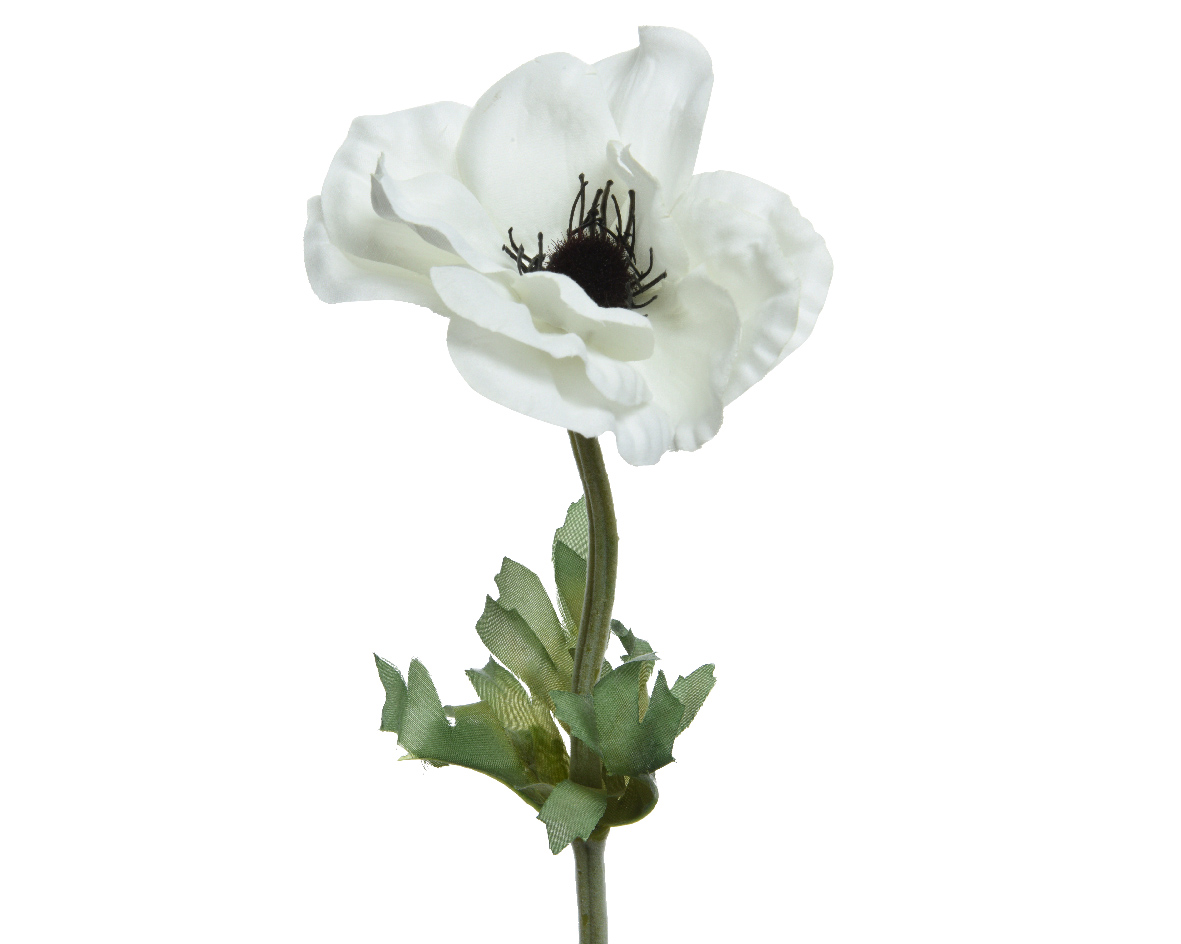 Διακοσμητικό Λουλούδι Ανεμώνη Άσπρο Πολυεστερικό 57x10cm Kaemingk 801856