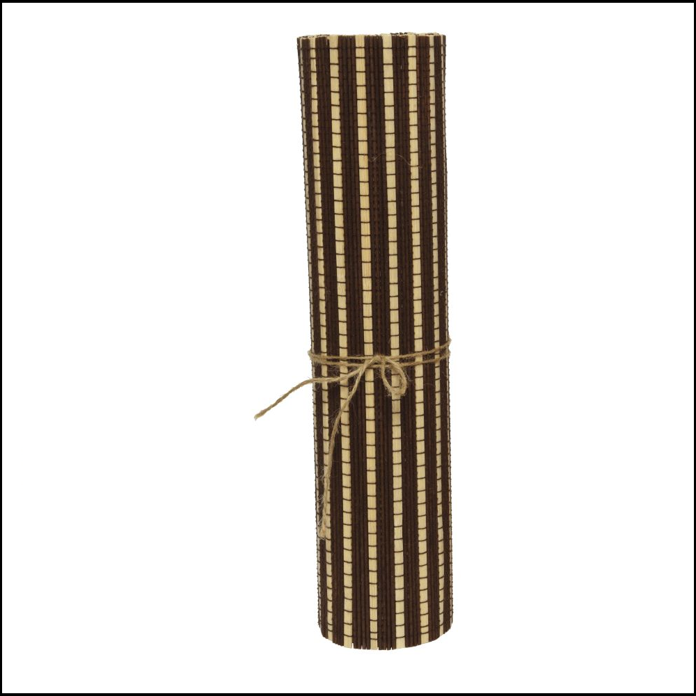 Table Runner Bamboo Με Κάθετες Ρίγες Καφέ/Μπέζ 35x220x0,10cm Kaemingk 802091-1