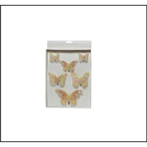 Διακοσμητική Πεταλούδα Πορτοκαλί Polyester Σετ6τμχ 12x8x5cm Kaemingk 808286-3 - 29844
