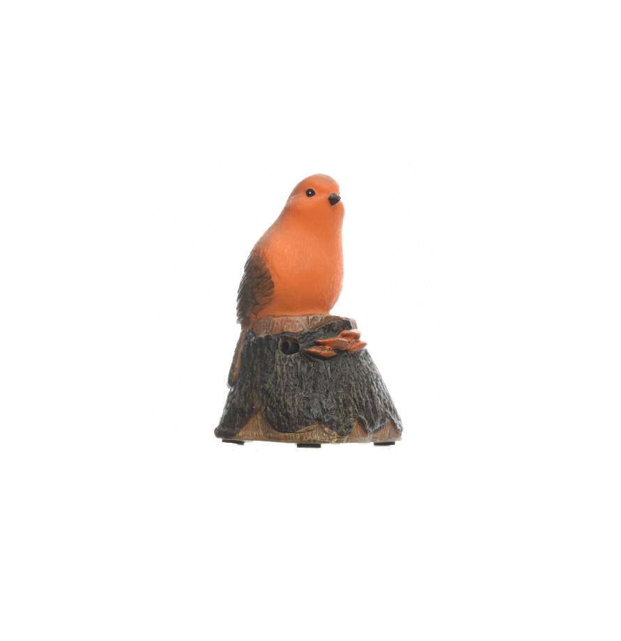 Διακοσμητικό Πουλί Πορτοκαλί Polyresin Πάνω Σε Ξύλο 7,5x6x10cm Kaemingk 828078-1