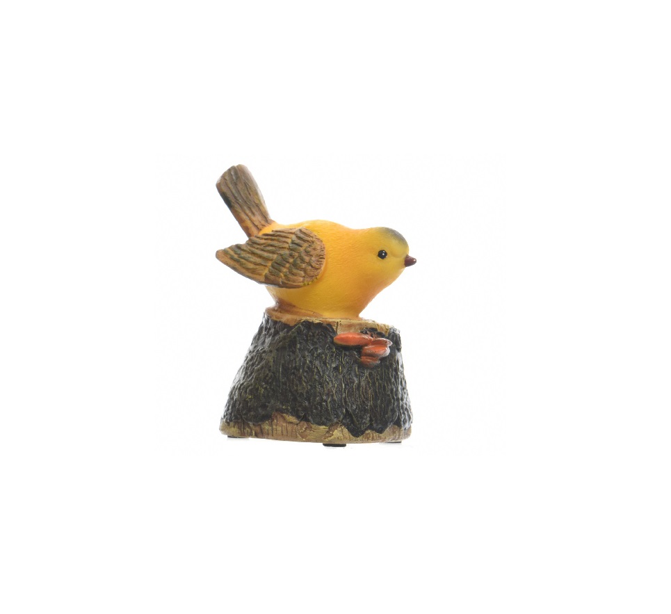 Διακοσμητικό Πουλί Κίτρινο Polyresin Πάνω Σε Ξύλο 7,5x6x10cm Kaemingk 828078-3