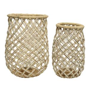 Σετ Διακοσμητικά Φανάρια (με γυαλί) απο Φυσικό Bamboo Kaemingk 830135 - 3800
