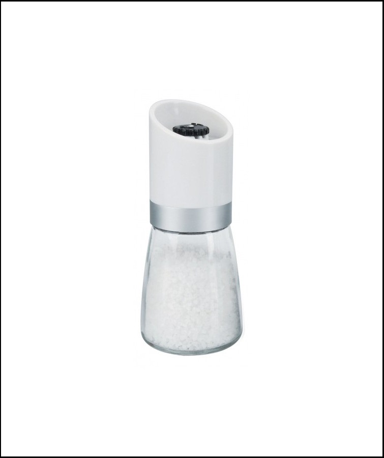Μύλος Μπαχαρικών Λευκός Γυάλινος Με Κεραμικό Μηχανισμό 6,5 cm | 13/15 cm 160ml SINO 87011013 GTSA 45-87011