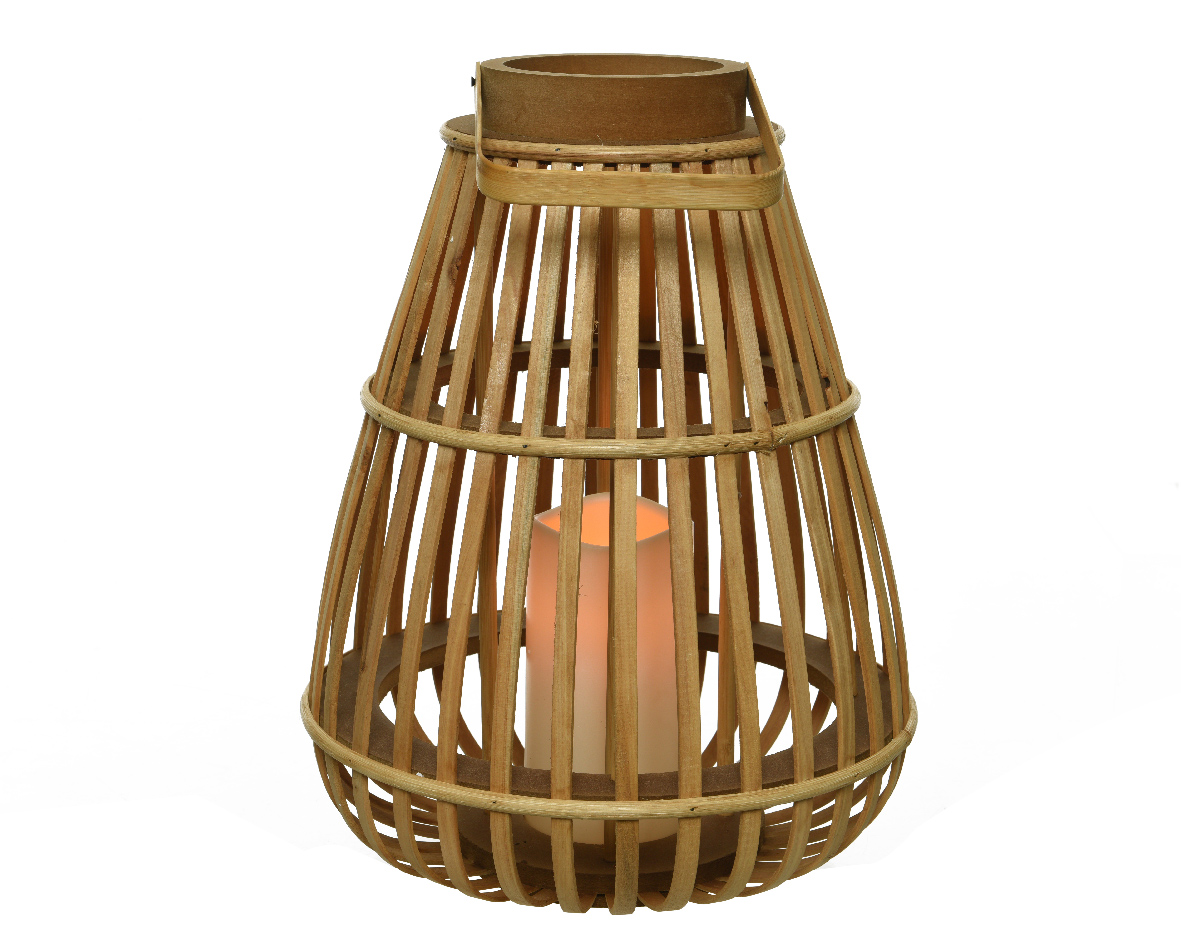 Φανάρι απο Bamboo με LED Φωτισμό Kaemingk 8940570