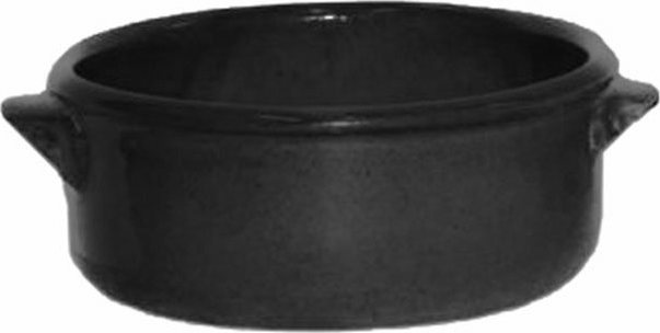 Γιουβετσάκι με χερούλια πορσελάνης πυρίμαχο 55cl σε μαύρο χρώμα Φ14x5.7cm PKS 96.10030