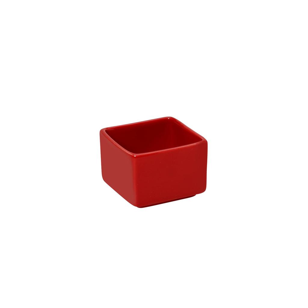 Μπολ-Ντιπ Τετράγωνο Κόκκινο Πορσελάνης 5x5x4cm Espiel BEH127K12