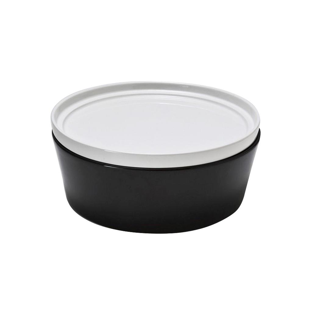 Πυρίμαχο Σκεύος Βαθύ Στρογγυλό Με Καπάκι Φ25cm Πορσελάνη Black-White Espiel BEN5005