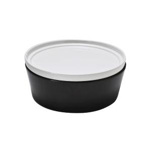 Πυρίμαχο Σκεύος Βαθύ Στρογγυλό Με Καπάκι Φ25cm Πορσελάνη Black-White Espiel BEN5005 - 24535