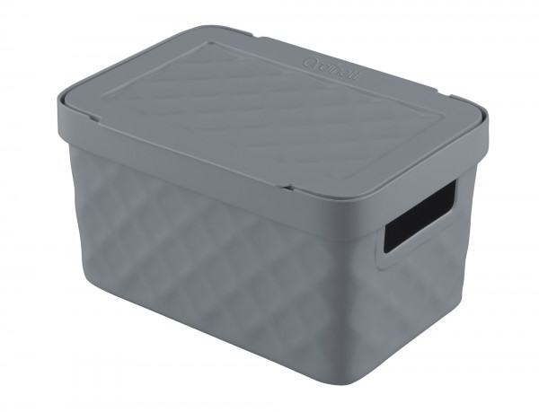 Πλαστικό Κουτί Αποθήκευσης με Καπάκι Dark Γκρι 4,5lt Kubica GioStyle GS01012898