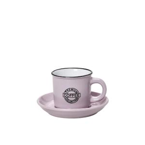 Φλιτζάνι 90ml Espresso "Coffee" Pink, με Πιατάκι Espiel HUN305K12 - 16515
