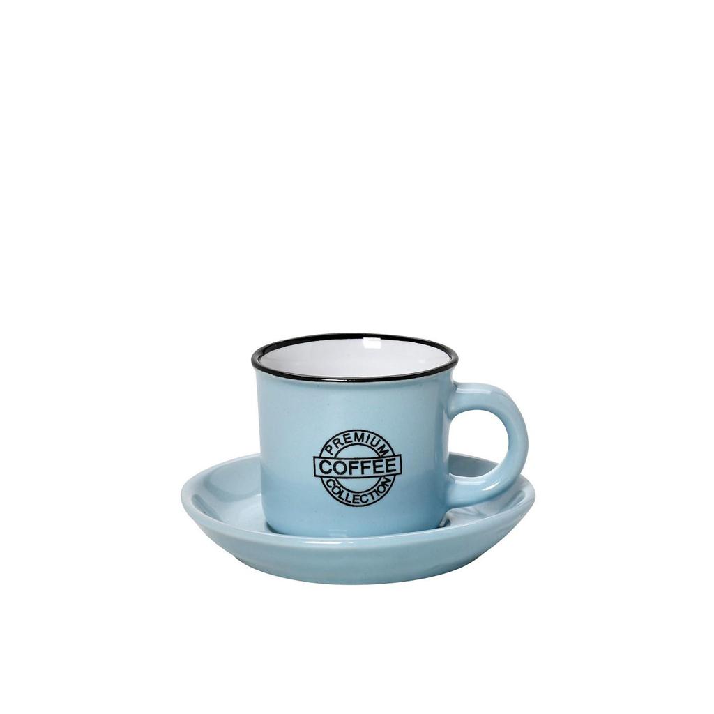 Φλιτζάνι 90ml Espresso "Coffee" Blue, με Πιατάκι Espiel HUN306K12