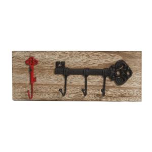 Κρεμάστρα κλειδί Μαντέμι κόκκινο/μαύρο 40x6,5x15cm Espiel KLI108K4 - 14285
