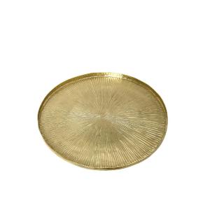 Πλατώ Σερβιρίσματος Αλουμινίου Γραμμωτό Χρυσό 26,5x1,5cm Pandora Espiel LAK303K4 - 24958