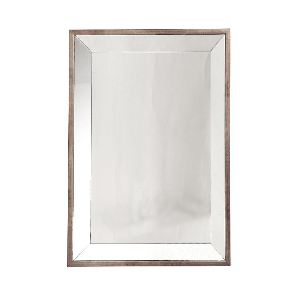 Καθρέφτης Γυάλινος Ορθογώνιος Ασημί Αντικέ Polyresin 50,5x36cm Espiel MAF115
