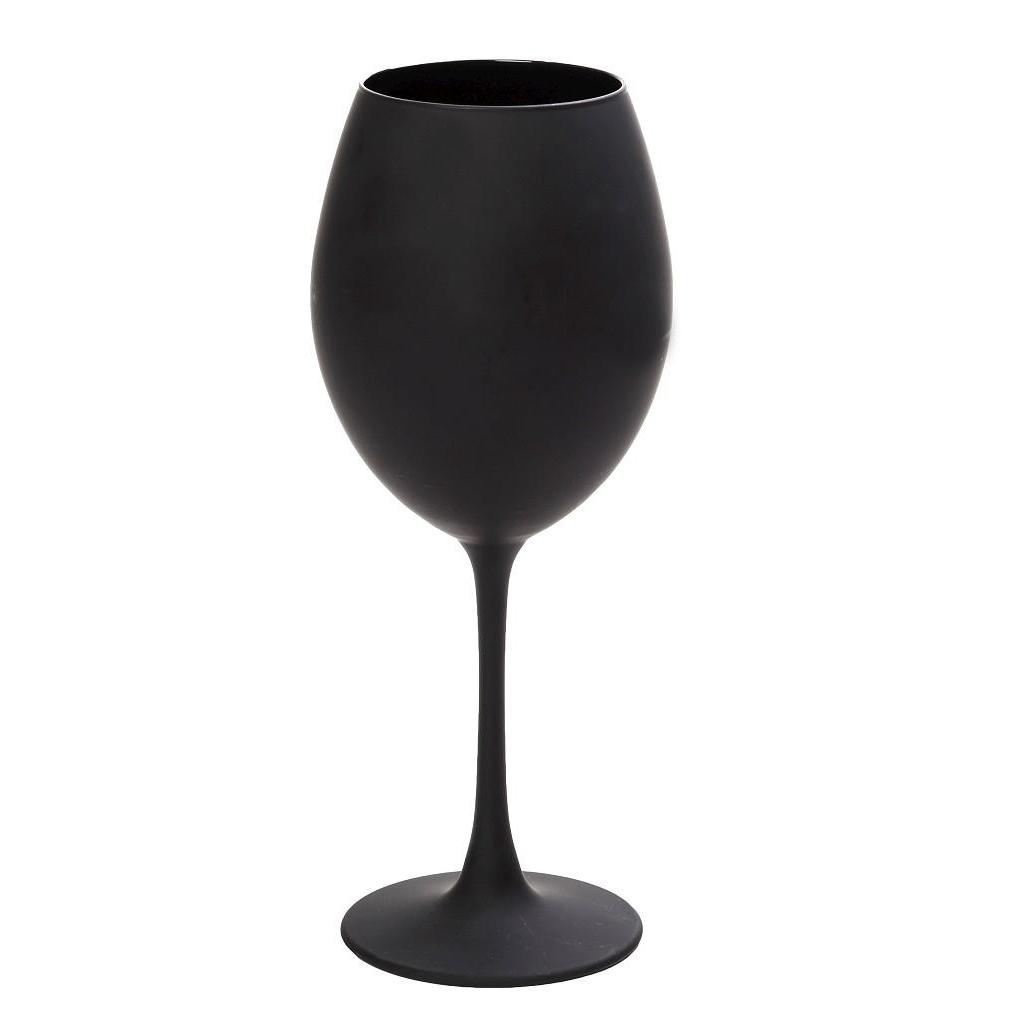 Ποτήρι Κολωνάτο Γυάλινο Κρασιού Μαύρο Ματ  ''Maya Black''  Espiel RAB328K6 - 0
