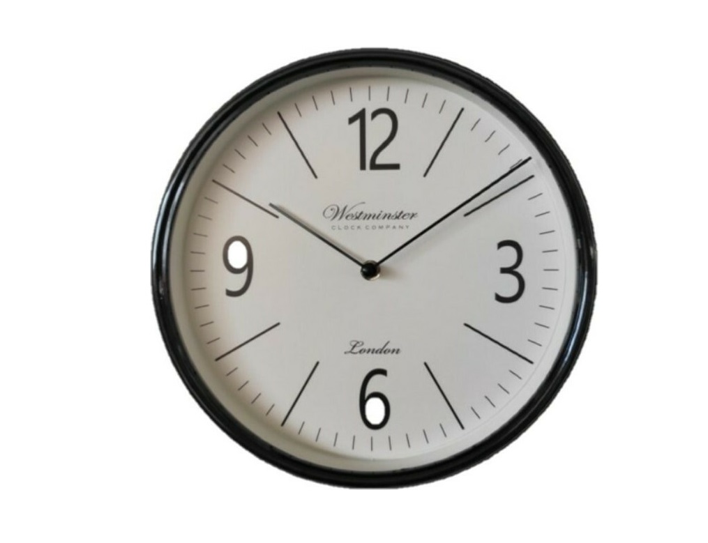 Ρολόι Τοίχου 30cm Μαύρο Πλαστικό 7272-A Oriana Ferelli QN00072721