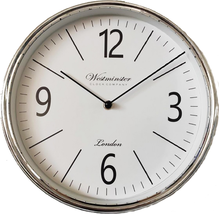 Ρολόι Τοίχου 30cm Ασημί Πλαστικό 7272-Β Oriana Ferelli QN00072722