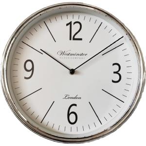 Ρολόι Τοίχου 30cm Ασημί Πλαστικό 7272-Β Oriana Ferelli QN00072722 - 24270