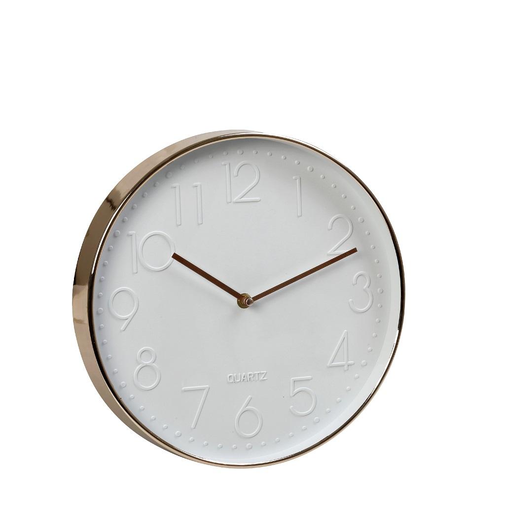 Διακοσμητικό Ρολόι Τοίχου Μεταλλικό Λευκό 29,3x5cm Espiel ROL612