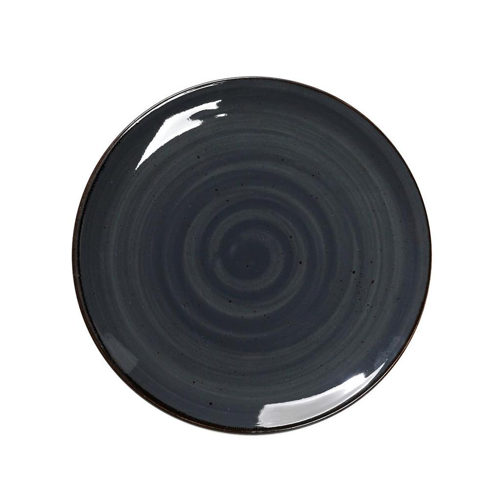 Πιάτο Ρηχό Terra Σκούρο Γκρι Στρογγυλό 24.5cm Espiel TLG102K6