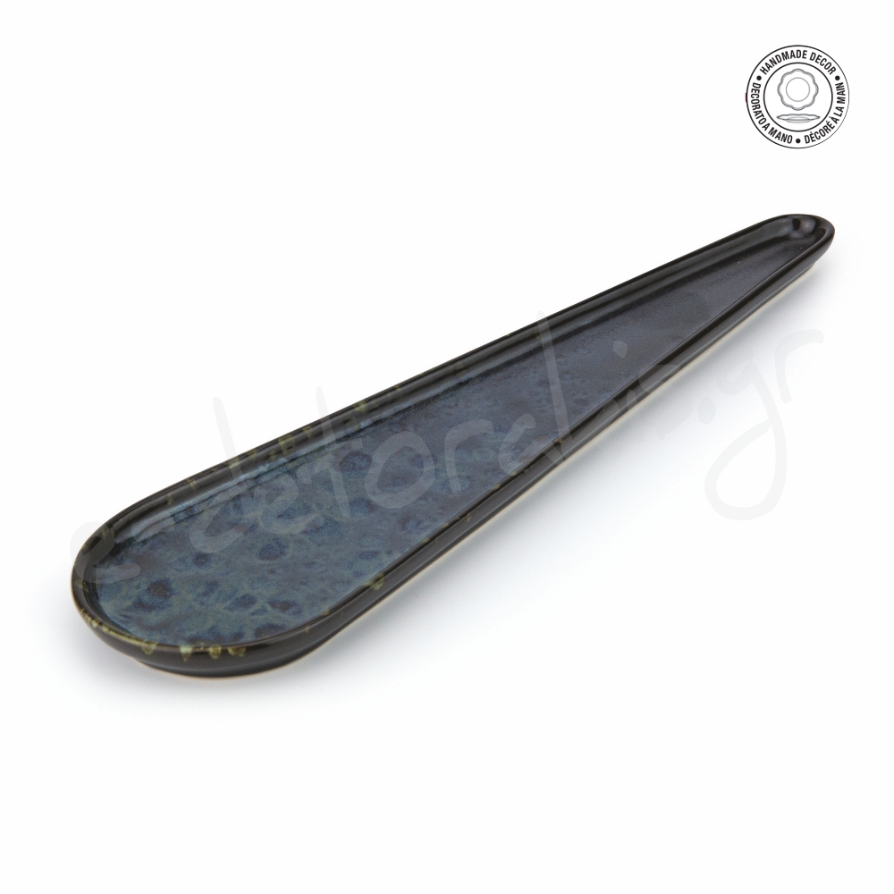 Πιατέλα Finger Food Spoon Κεραμικό Μαύρο-Μπλέ 27,5x7cm Nero Phobos Le Coq 67-PHO1127