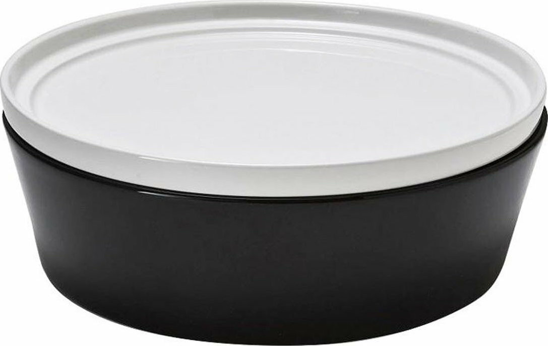 Πυρίμαχο Σκεύος Βαθύ Στρογγυλό Με Καπάκι Φ28,5cm Πορσελάνη Black-White Espiel BEN5006