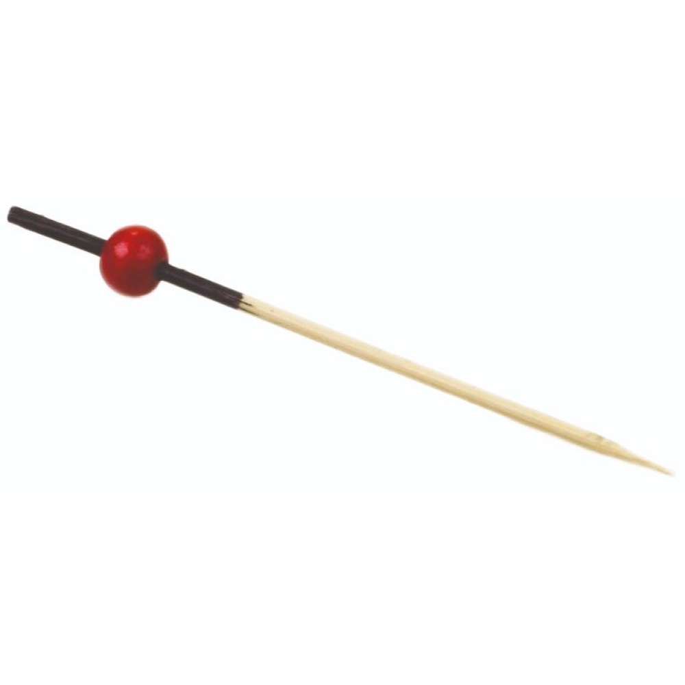 Ξυλάκι Bamboo «Coctail Pick» Με Κόκκινη Μπίλια 12cm (πακέτο 100 τμχ) GTSA 19-8711