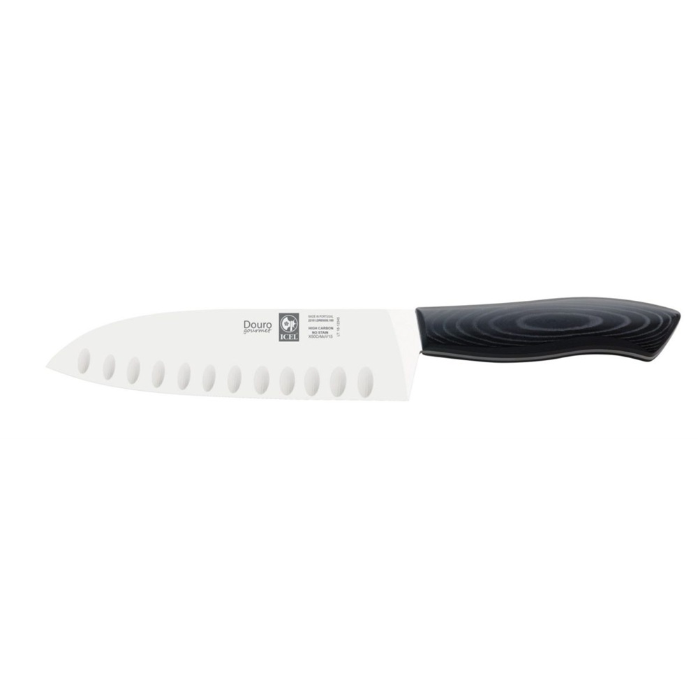 Μαχαίρι Chef Santoku 18εκ – Ανοξείδωτο Ατσάλι και Λαβή Micarta Douro Gourmet | Icel 221.DR85.18