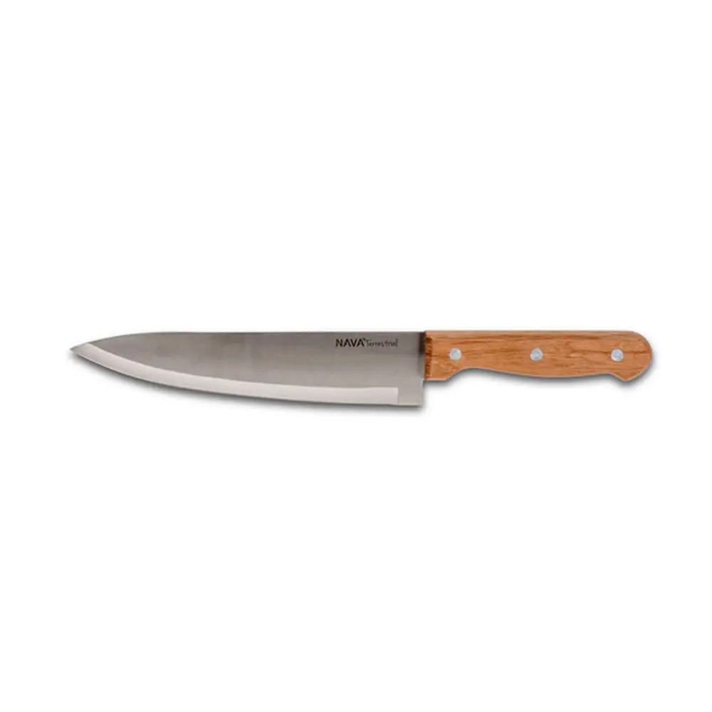 Μαχαίρι Chef Ανοξείδωτο 33cm Με Ξύλινη Λαβή Terrestrial Nava 10-058-041 - 0